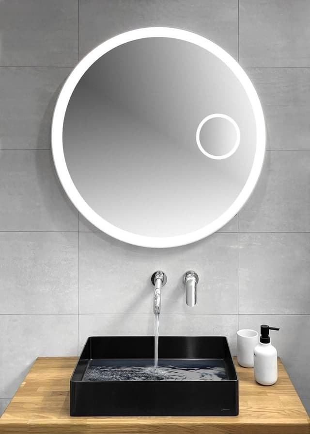 FLOAT okrągłe lustro LED podświetlane, 80cm, czujnik IR