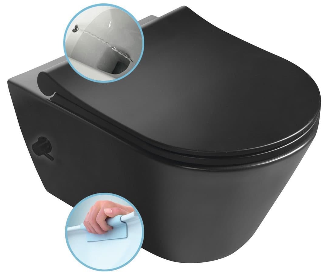 AVVA CLEANWASH WC wiszące Rimless z bidetem 35.5x53cm mat