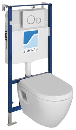 NERA WC wiszące podtynkowe z przyciskiem Schwab
