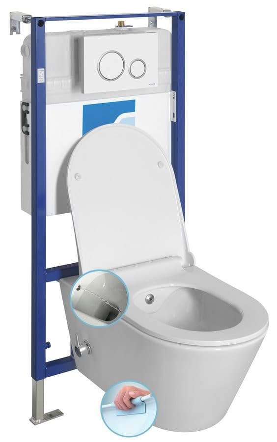 AVVA CLEANWASH WC wiszące Rimless z bidetem i stelażem