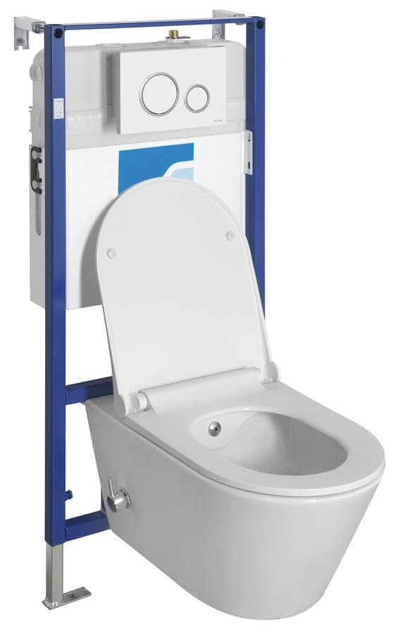 AVVA CLEANWASH WC wiszące Rimless z bidetem i stelażem
