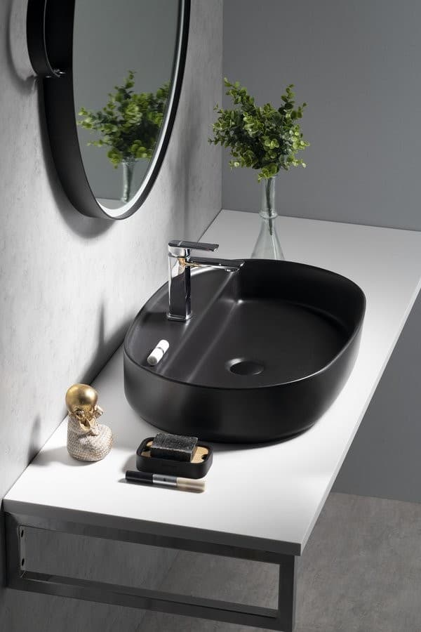 INFINITY OVAL umywalka ceramiczna nablatowa 60x40cm