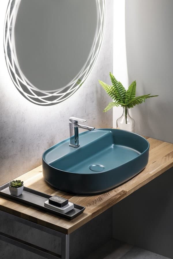 INFINITY OVAL umywalka ceramiczna nablatowa 60x40cm