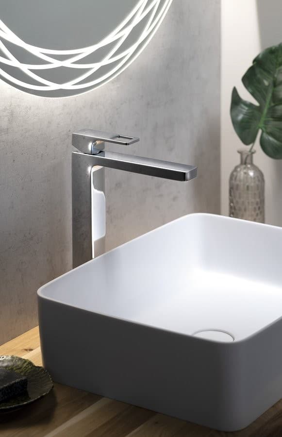 FORATA wysoka bateria umywalkowa z przedłużoną wylewką, chrom