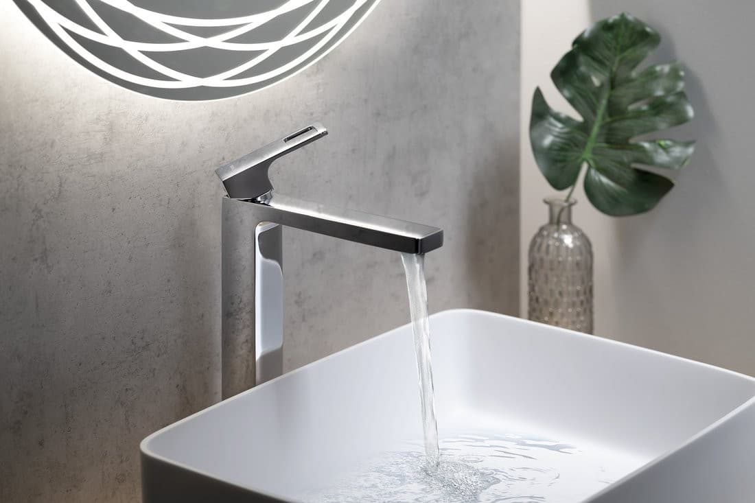 FORATA wysoka bateria umywalkowa z przedłużoną wylewką, chrom