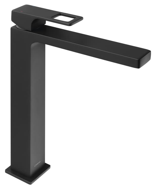 FORATA wysoka bateria umywalkowa z przedłużoną wylewką czarny mat