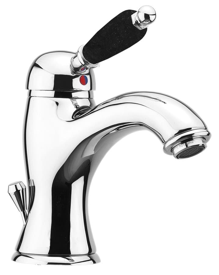 KIRKÉ BLACK bateria umywalkowa z odpływem, chrom