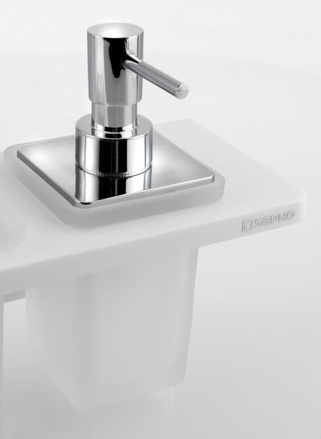 ABELINE półka z dozownikiem mydła i kubkiem, 800mm, Rockstone