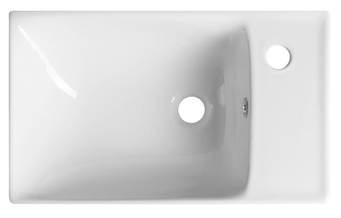 NUALI umywalka ceramiczna 50x30 cm, z baterią po prawej