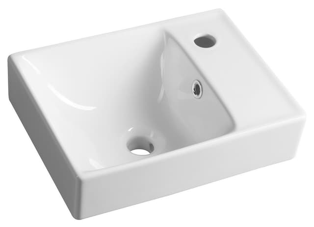 NUALI umywalka ceramiczna 40x30cm, z baterią z prawej
