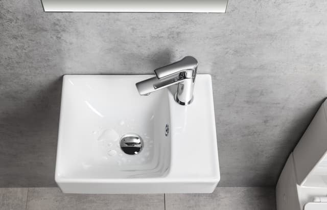 NUALI umywalka ceramiczna 40x30cm, z baterią z prawej