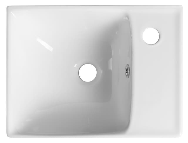 NUALI umywalka ceramiczna 40x30cm, z baterią z prawej