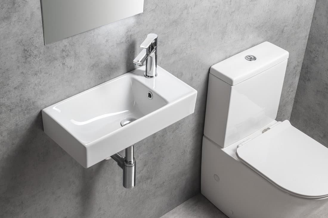 NUALI umywalka ceramiczna 50x25cm z baterią z prawej