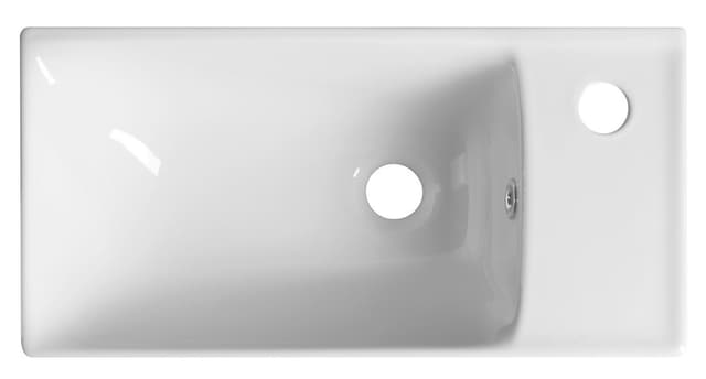 NUALI umywalka ceramiczna 50x25cm z baterią z prawej