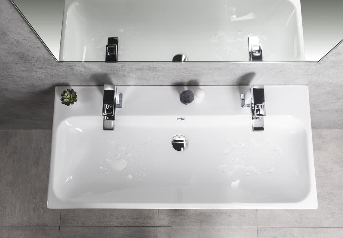 TORIDI umywalka ceramiczna 101x46,5 cm, 2 otwory