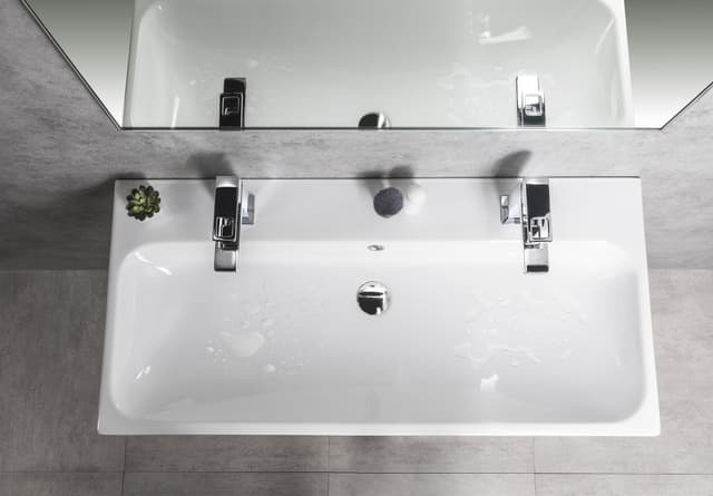 TORIDI umywalka ceramiczna 101x46,5 cm, 2 otwory