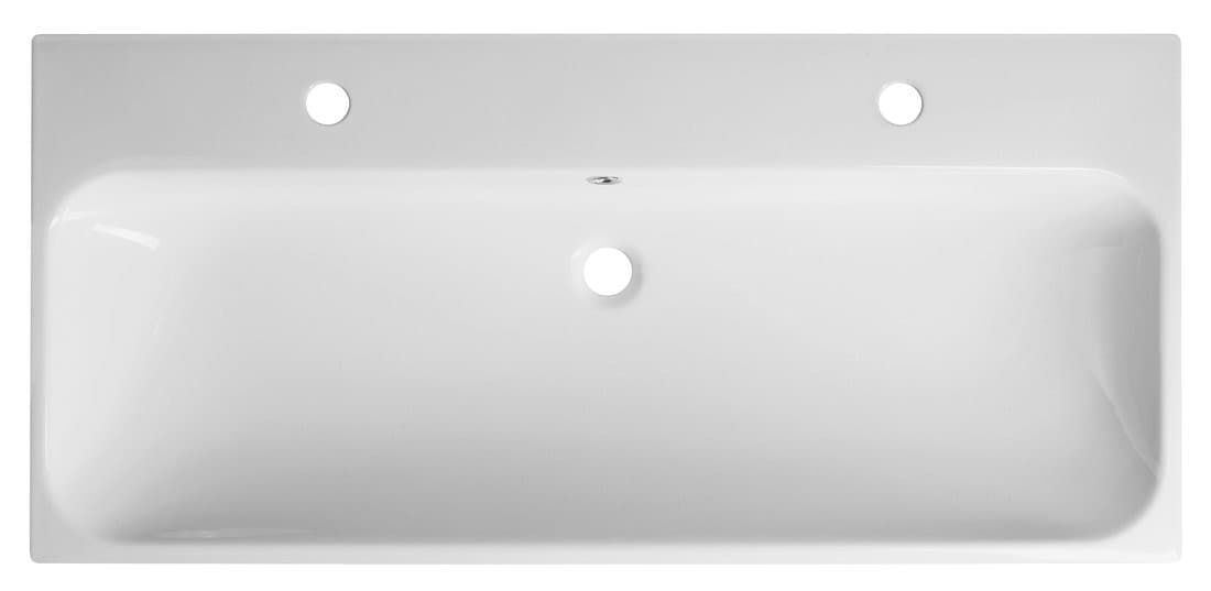 TORIDI umywalka ceramiczna 101x46,5 cm, 2 otwory