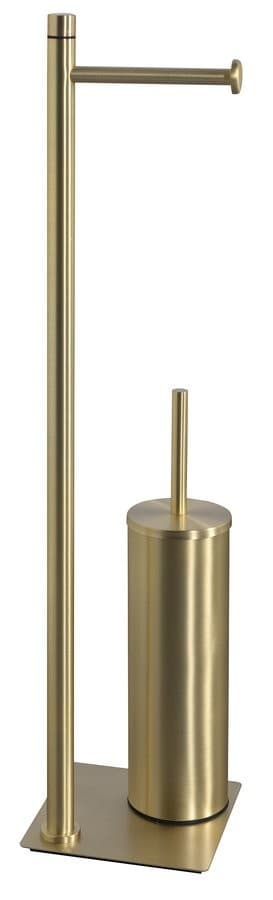 TRILLY stojak z wieszakiem na papier toaletowy i szczotką złoty