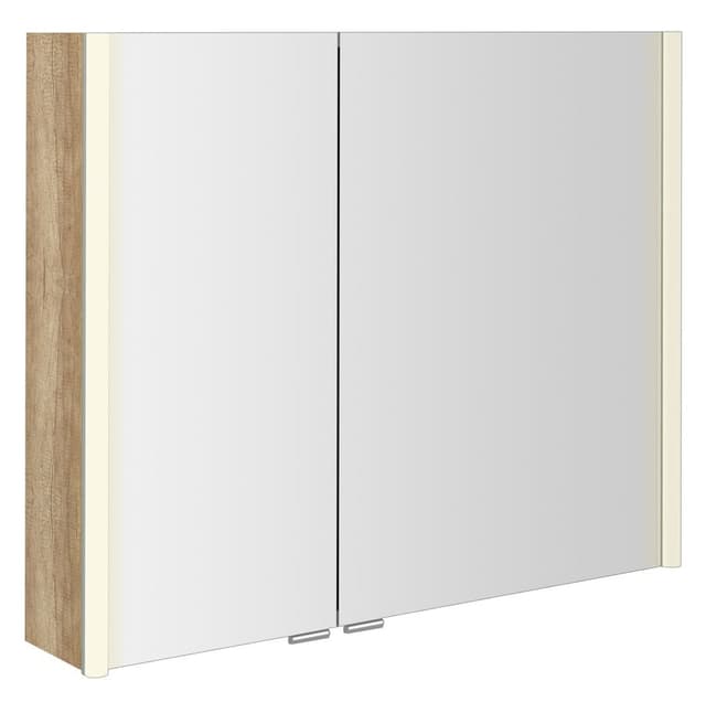 ALIX szafka z lustrem LED 86x70x17,5cm, dąb Alabama