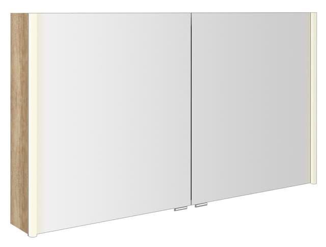 ALIX szafka z lustrem z oświetleniem LED, 126x70x17,5cm, dąb Alabama