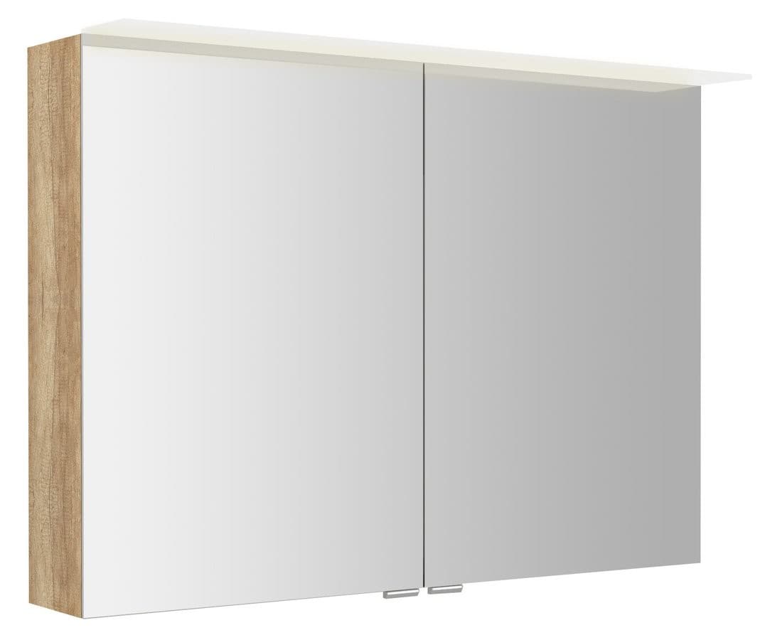 LINEX szafka z lustrem LED, dąb Alabama, 100x70x15cm