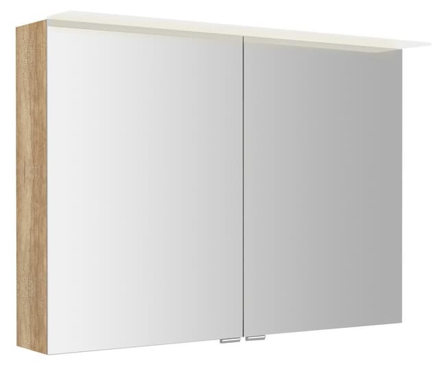 LINEX szafka z lustrem LED, dąb Alabama, 100x70x15cm
