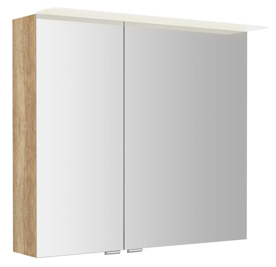 LINEX szafka z lustrem LED 80x70x15cm dąb Alabama