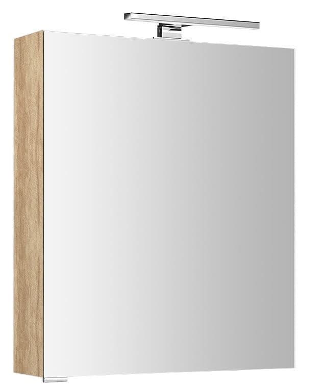 MIRRÓ szafka z lustrem LED 60x70cm lewa/prawa dąb Alabama