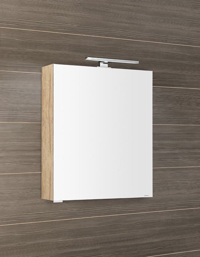 MIRRÓ szafka z lustrem LED 60x70cm lewa/prawa dąb Alabama