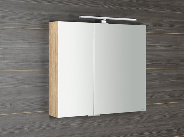 MIRRÓ szafka z lustrem LED, 3 drzwiczki 120x70 dąb Alabama