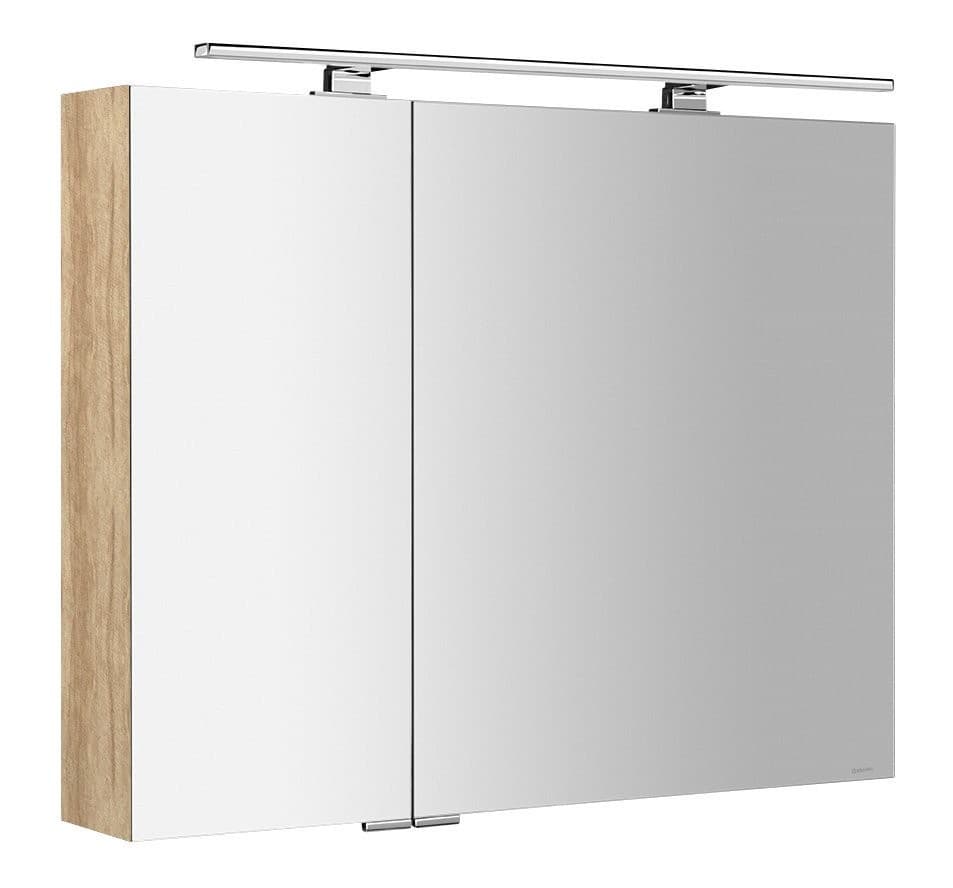 MIRRÓ szafka z lustrem LED 90x70 cm dąb Alabama