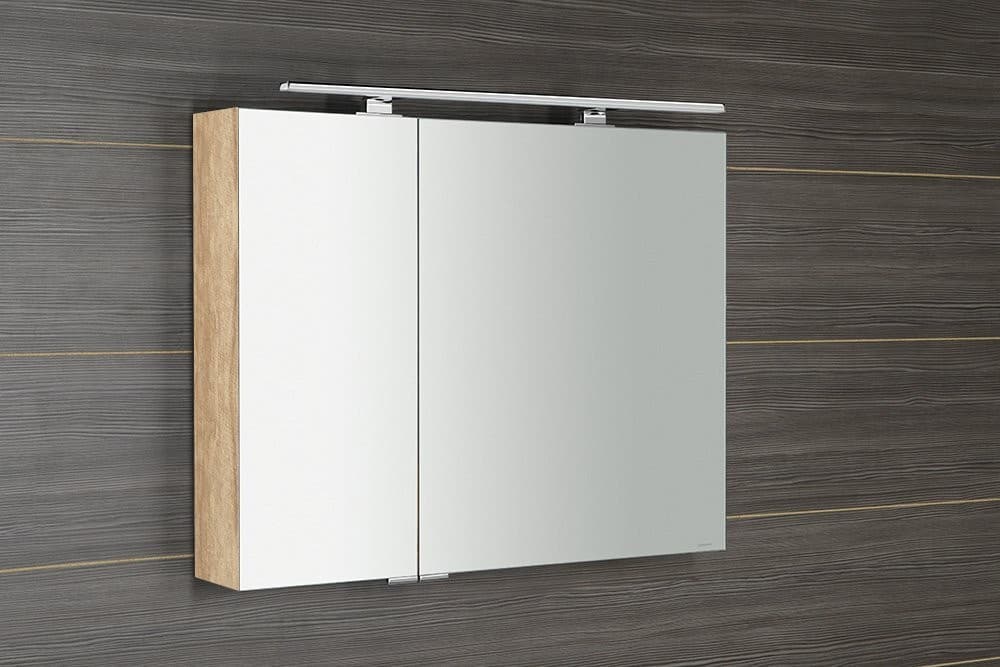 MIRRÓ szafka z lustrem LED 90x70 cm dąb Alabama