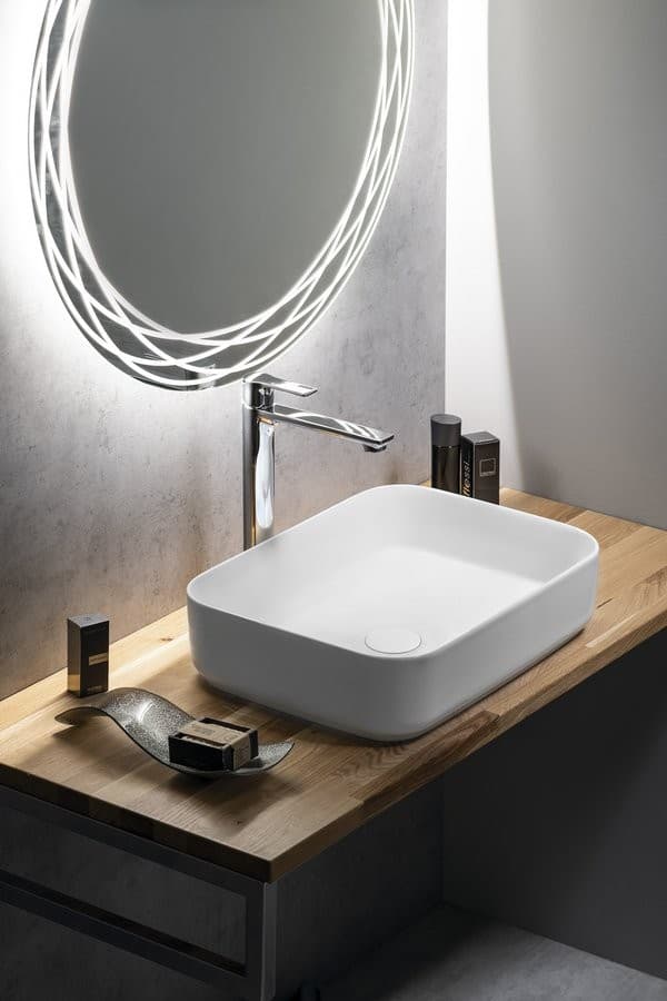 INFINITY RECTANGLE umywalka ceramika nablatowa 50x36 cm