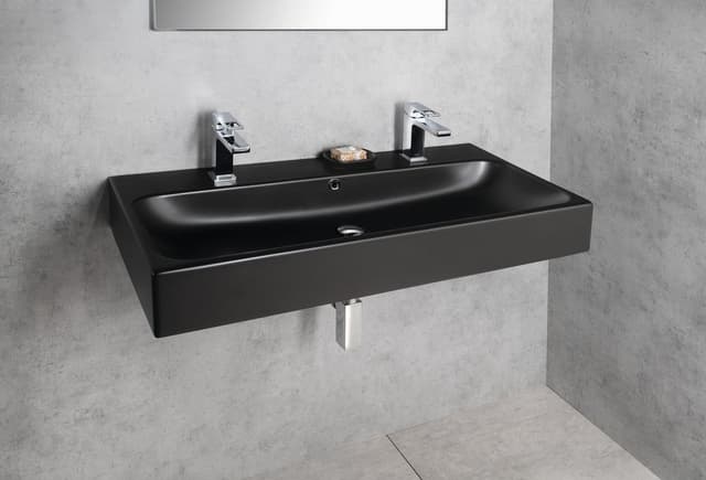 TORIDI umywalka ceramiczna 101x46,5 cm, z 2 otworami na baterię