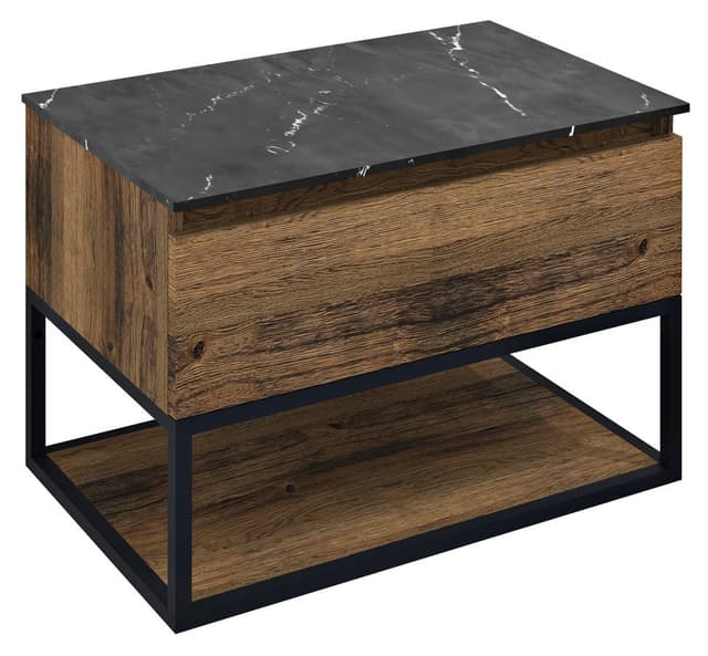 SKARA szafka pod umywalkę 70x50x45cm czarny mat/dąb Collingwood