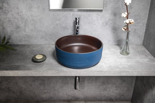 PRIORI umywalka ceramiczna nablatowa Ø 41 cm