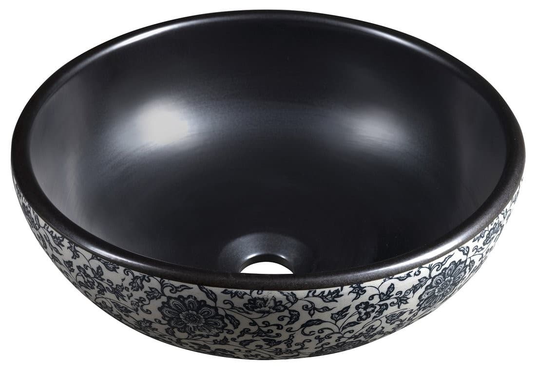 PRIORI umywalka ceramiczna nablatowa Ø 41 cm z wzorem