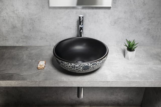 PRIORI umywalka ceramiczna nablatowa Ø 41 cm z wzorem