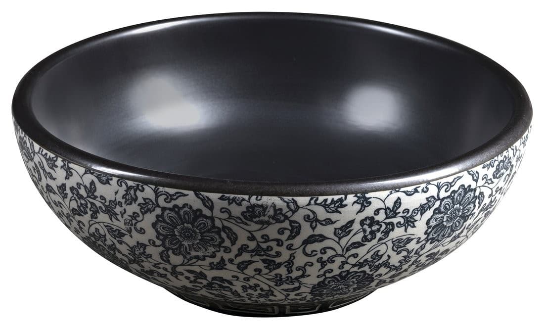 PRIORI umywalka ceramiczna nablatowa Ø 41 cm z wzorem