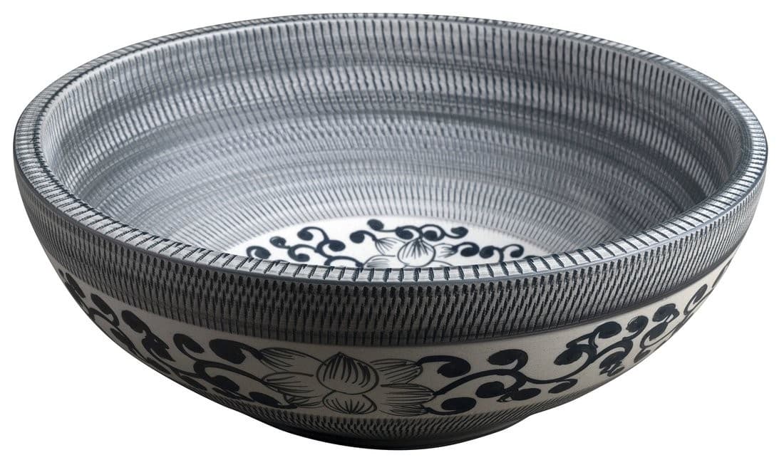 PRIORI umywalka ceramiczna nablatowa Ø 41 cm z wzorem