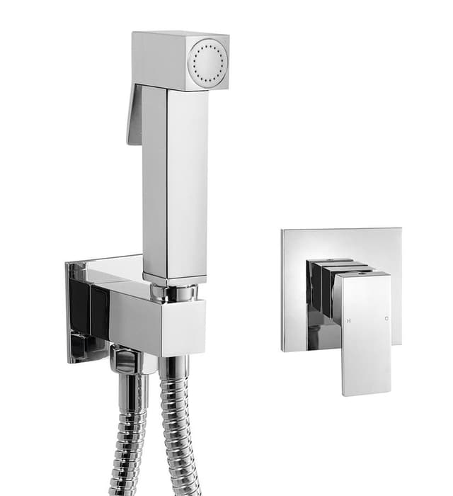 LATUS bateria bidetowa podtynkowa z słuchawką (chrom)