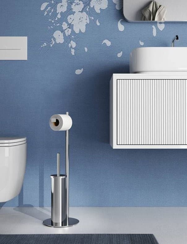 CIRCE wieszak na papier toaletowy z szczotką, chrom