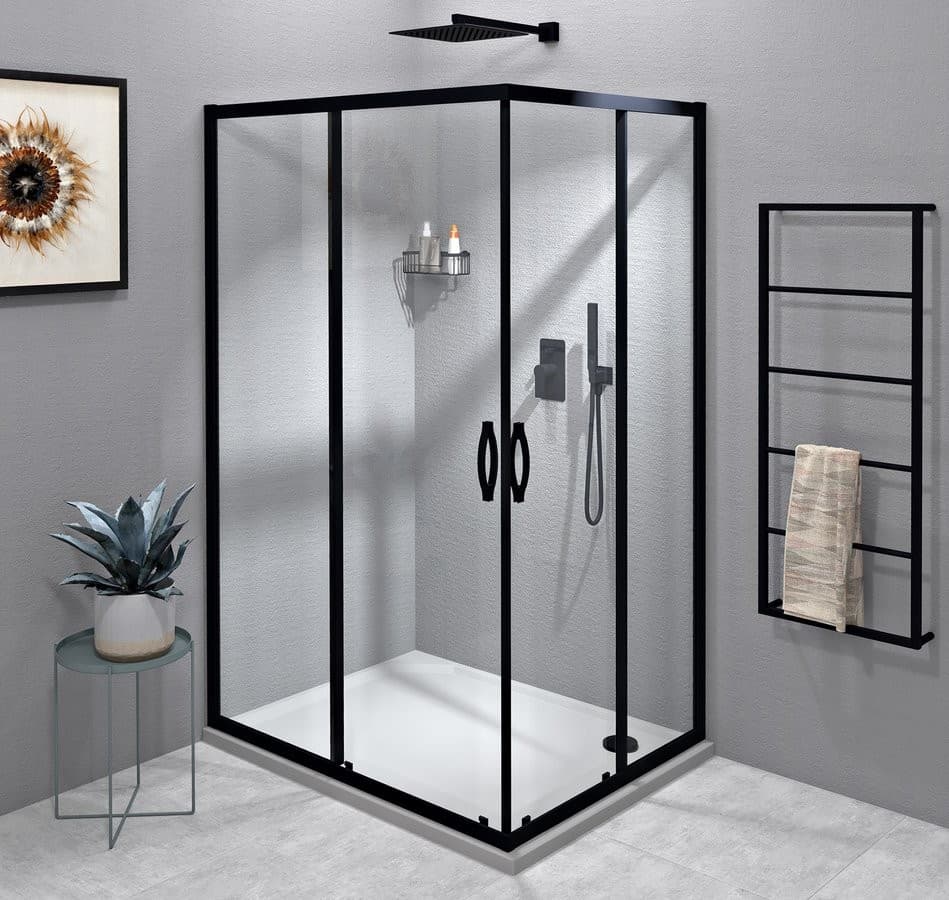 SIGMA SIMPLY BLACK kabina prysznicowa 110x90 cm, wejście narożne