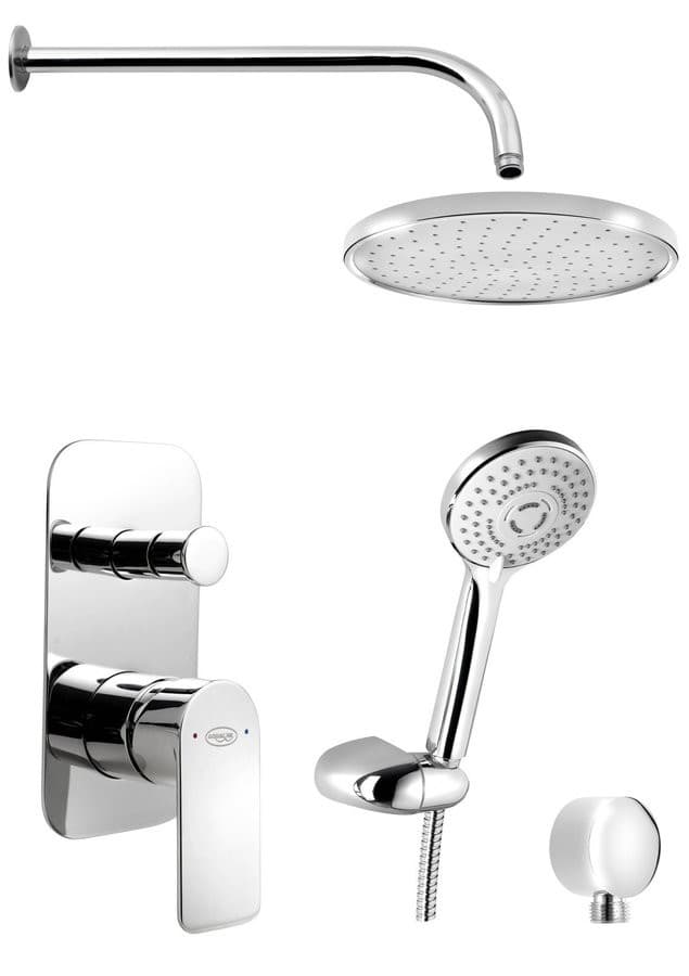DAPHNE zestaw prysznicowy z baterią podtynkową, chrom