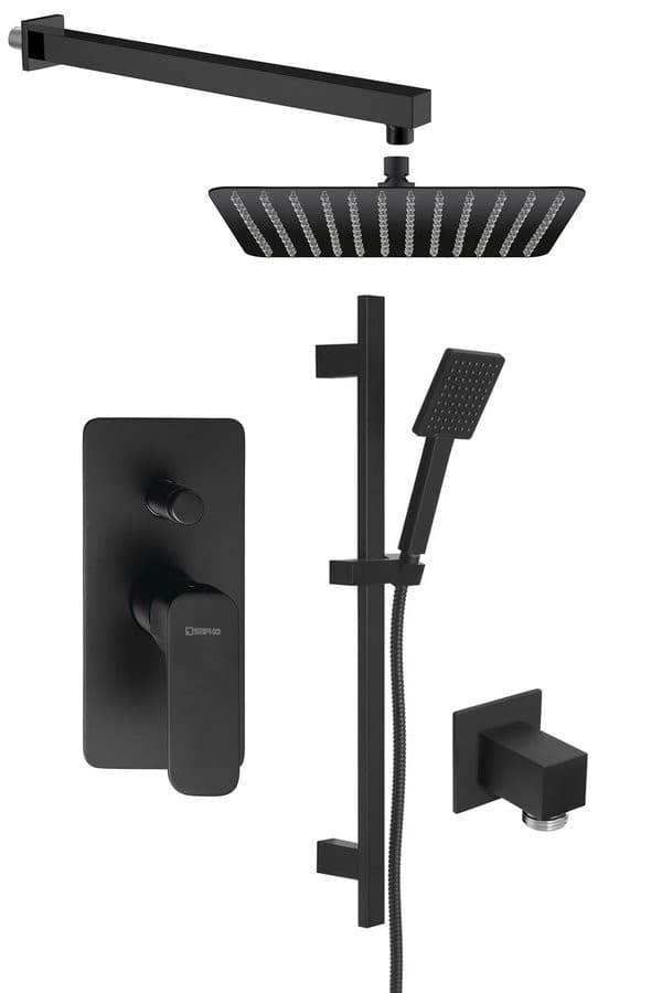 SPY zestaw prysznicowy podtynkowy z baterią matowy czarny
