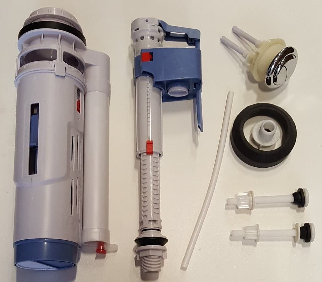 Zestaw spłukujący DUAL 59mm, dolne napełnianie, chrom