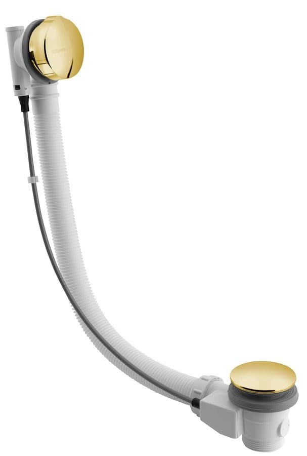 Zestaw odpływowy z korkiem automatycznym, 575mm, Ø72mm, złoto