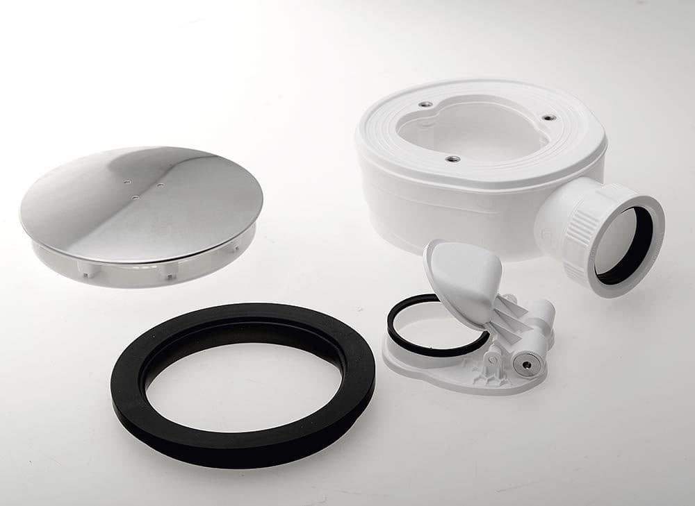 Syfon extra niski do brodzików Ø 90mm, stal nierdzewna