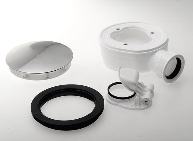 Syfon extra niski do brodzików Ø 90mm, stal nierdzewna