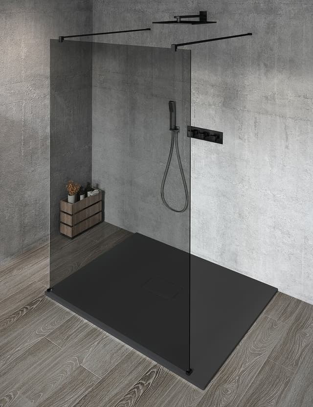 VARIO BLACK kabina prysznicowa Walk-In 1100 mm szkło dymione